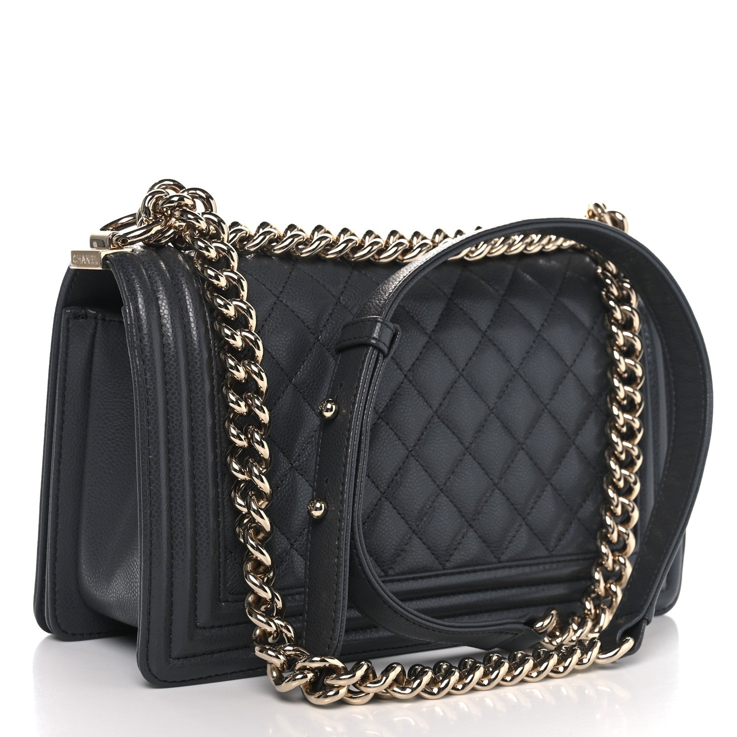 Chanel Caviar Quilted Medium Boy Flap Dark Grey 2 of 10