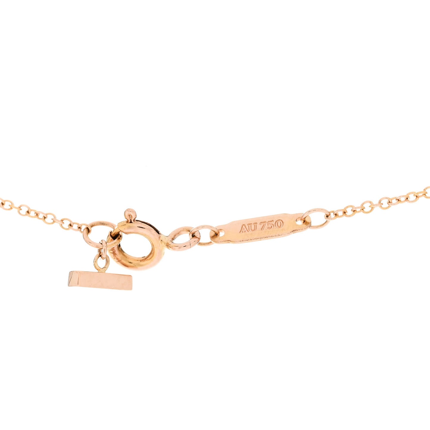 18K Rose Gold Large T Smile Pendant Necklace