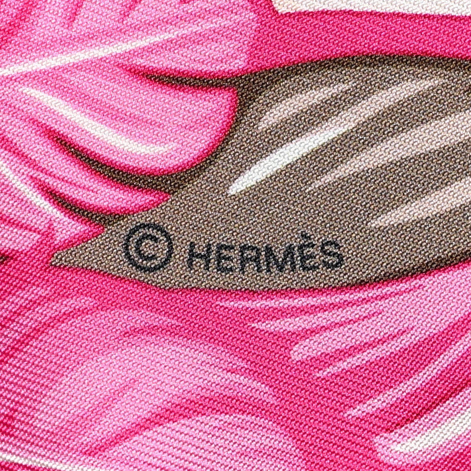 Hermes Silk La Danse Pacifique Twilly Orange Fuchsia Kaki 3 of 4