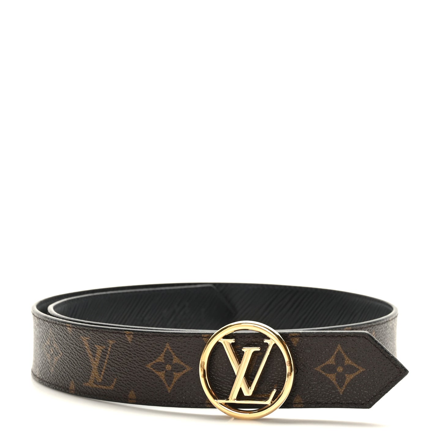 Monogram Epi 35mm LV Circle Reversible Belt 75 30 Black