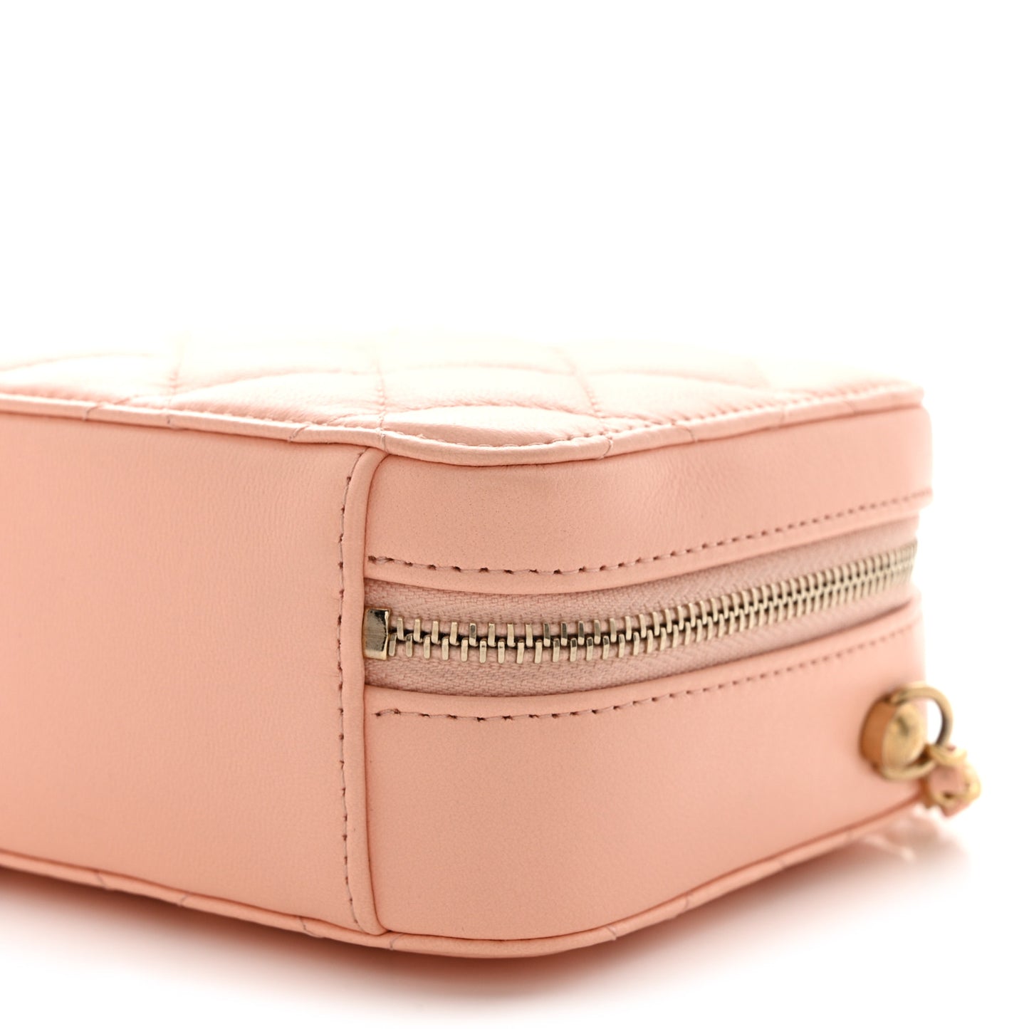 Lambskin Quilted CC Pearl Crush Camera Case Light Pink