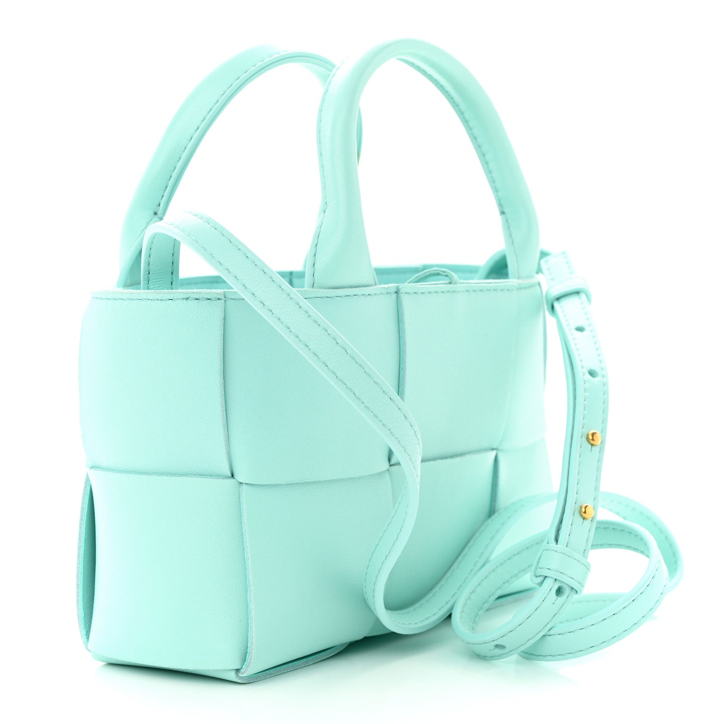 Lambskin Maxi Intreccio Candy Arco Tote Celadon