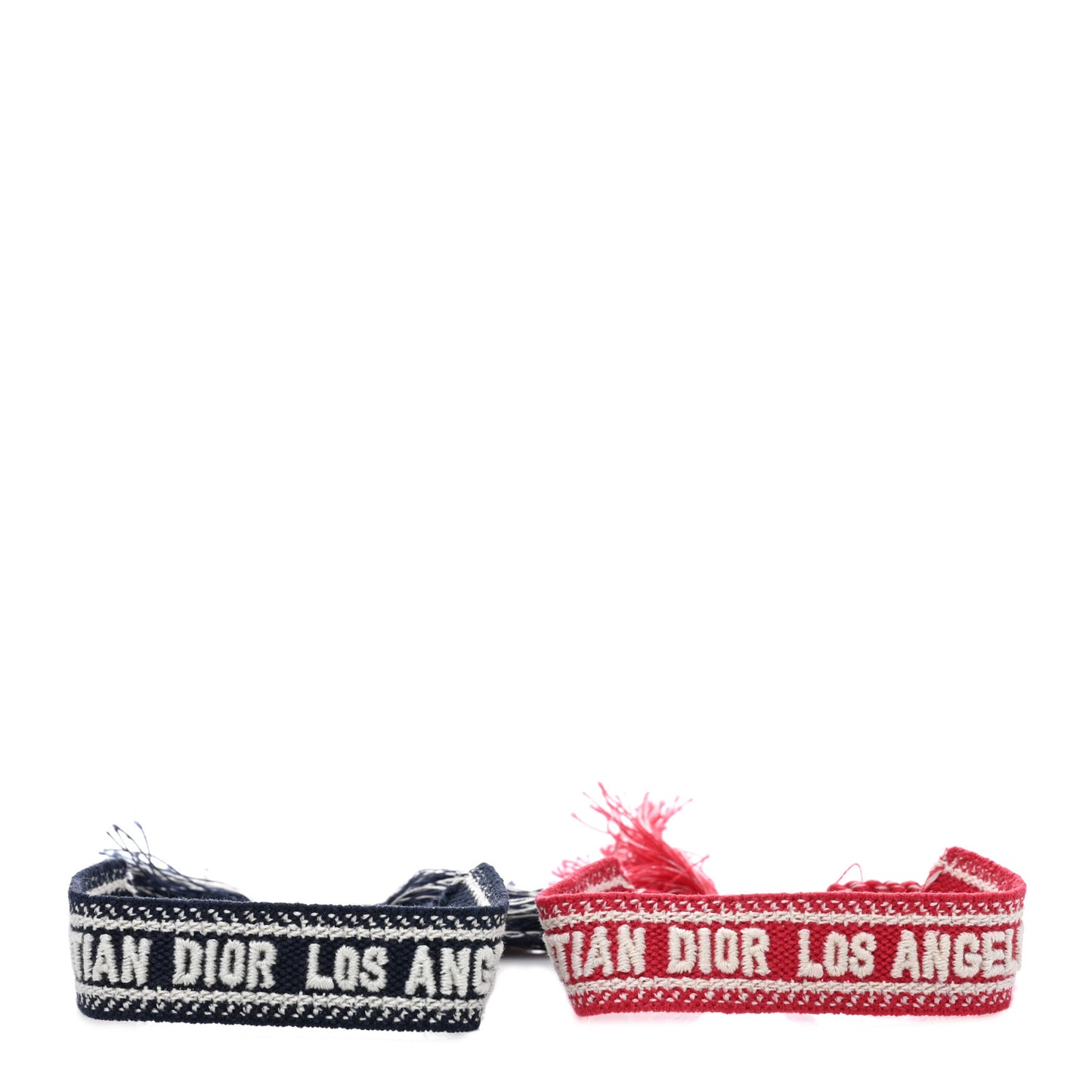 Woven Cotton Los Angeles Friendship Bracelet Set Navy Red