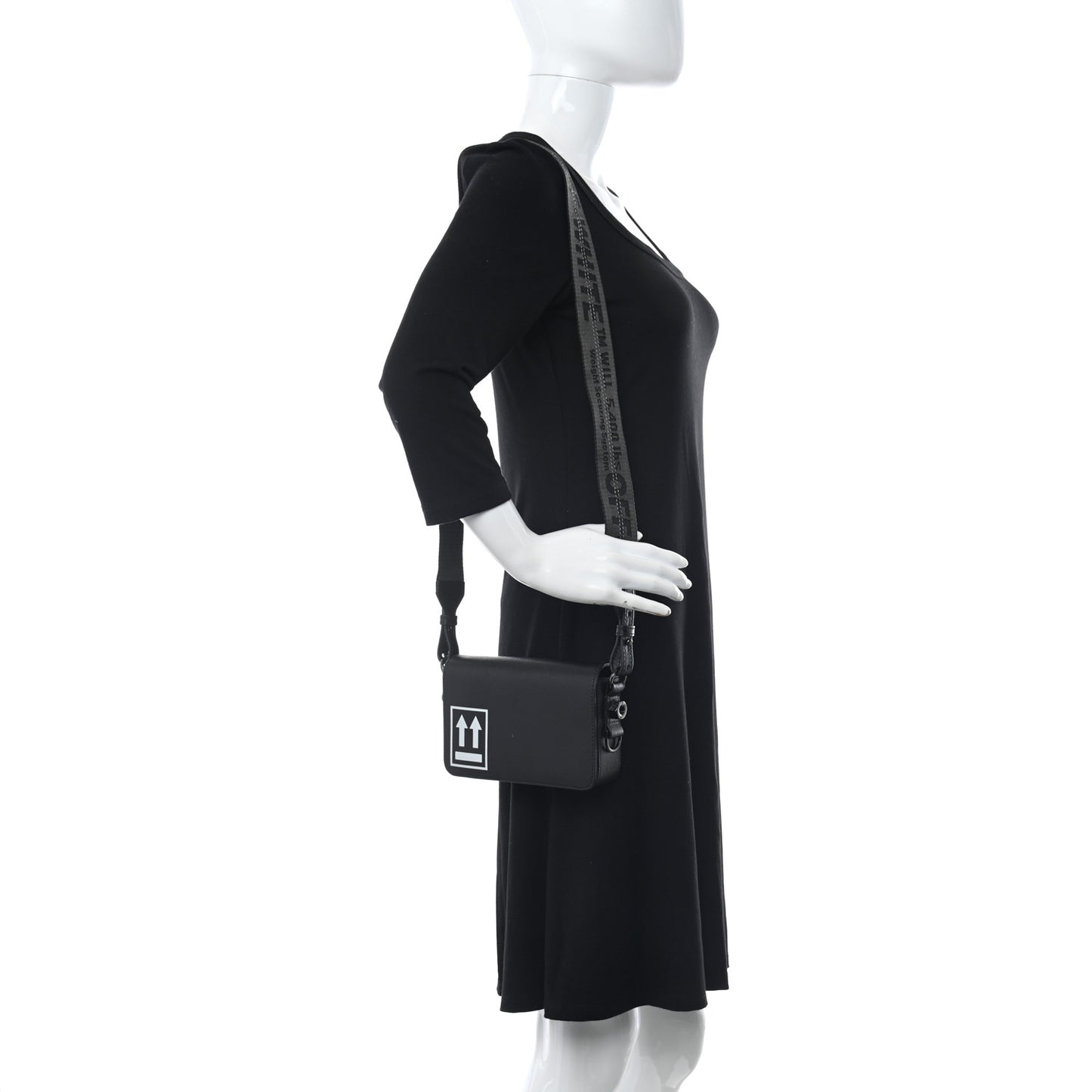 Saffiano Binder Crossbody Bag Black White