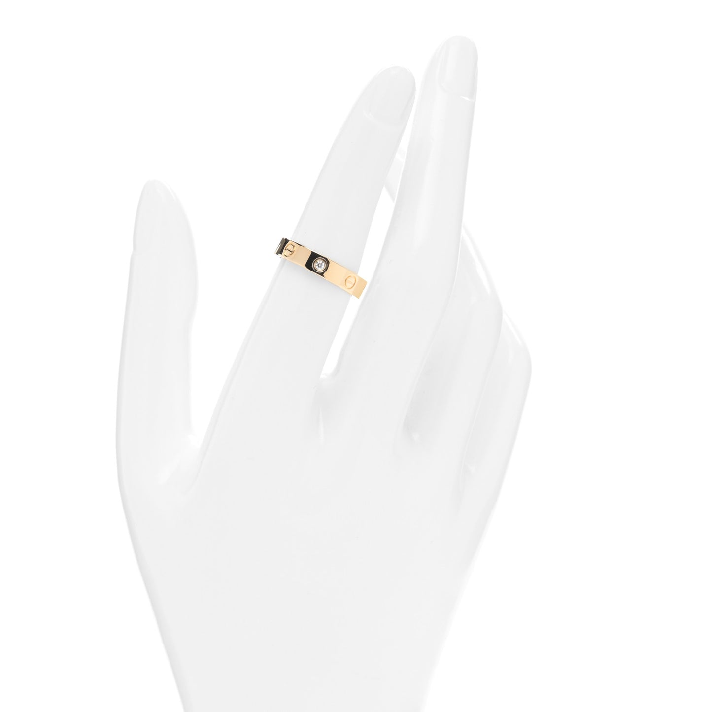 18K Yellow Gold Diamond 4mm LOVE Wedding Band Ring 53 6.5