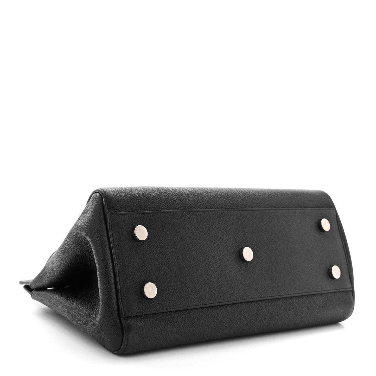 Grained Calfskin Small Cabas Rive Gauche Black
