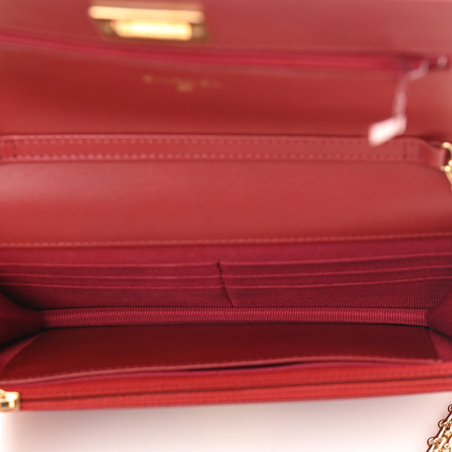 Aged Calfskin Quilted Reissue Wallet On Chain WOC Red
