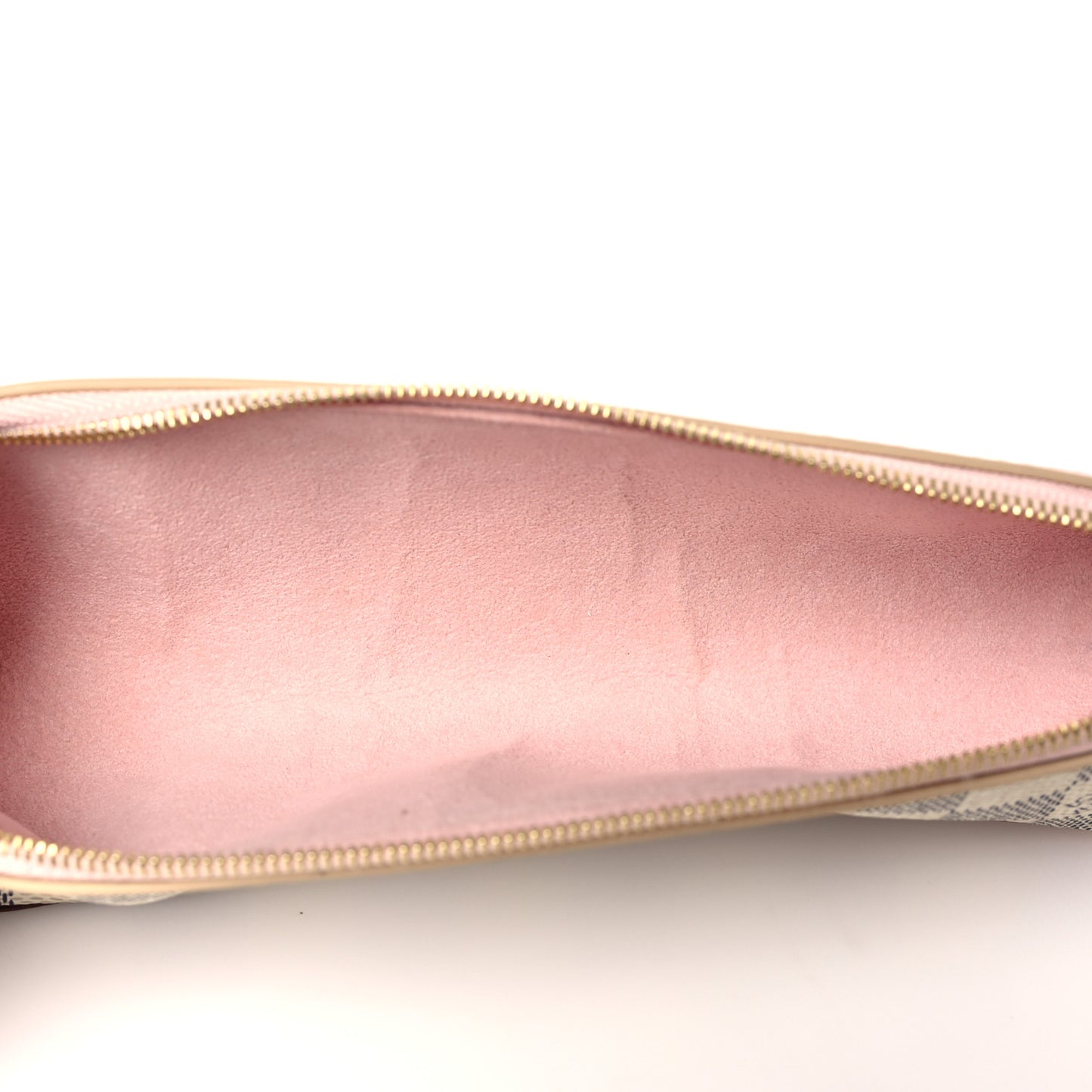 Damier Azur Elizabeth Pencil Pouch Rose Ballerine