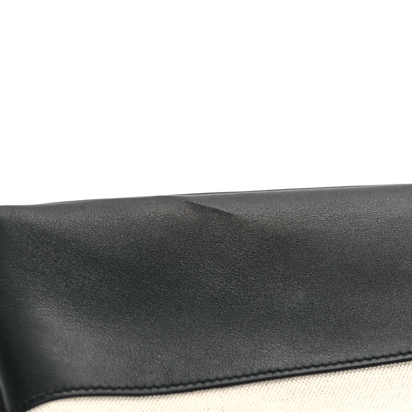 Calfskin Linen Two Tone Cabas Tote Black