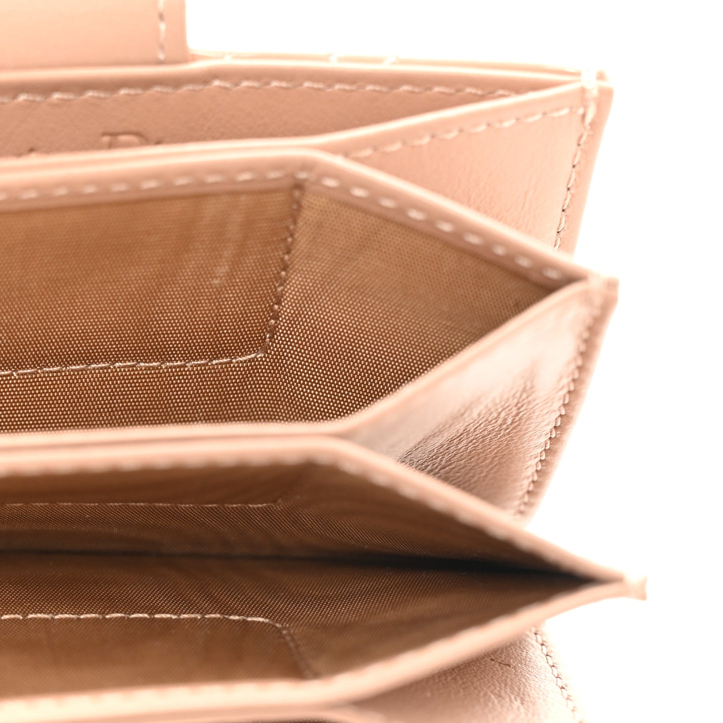 Patent Cannage Lady Dior 5-Gusset Card Holder Rose De Vents