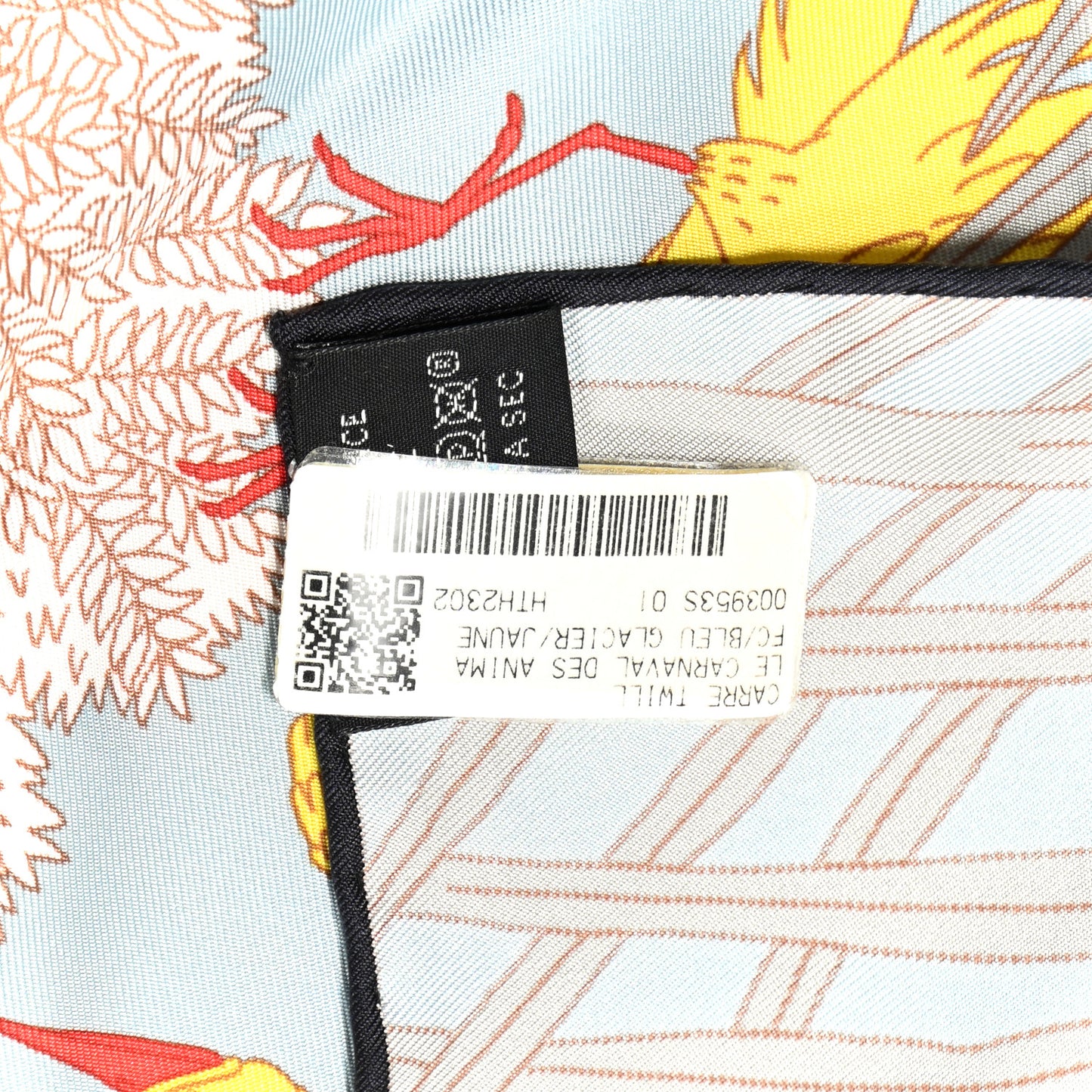 Silk Le Carnaval des Animaux Scarf 90 Bleu Glacier Jaune