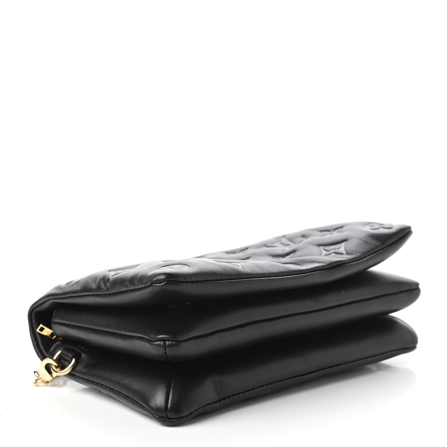 Lambskin Embossed Monogram Pochette Coussin Black