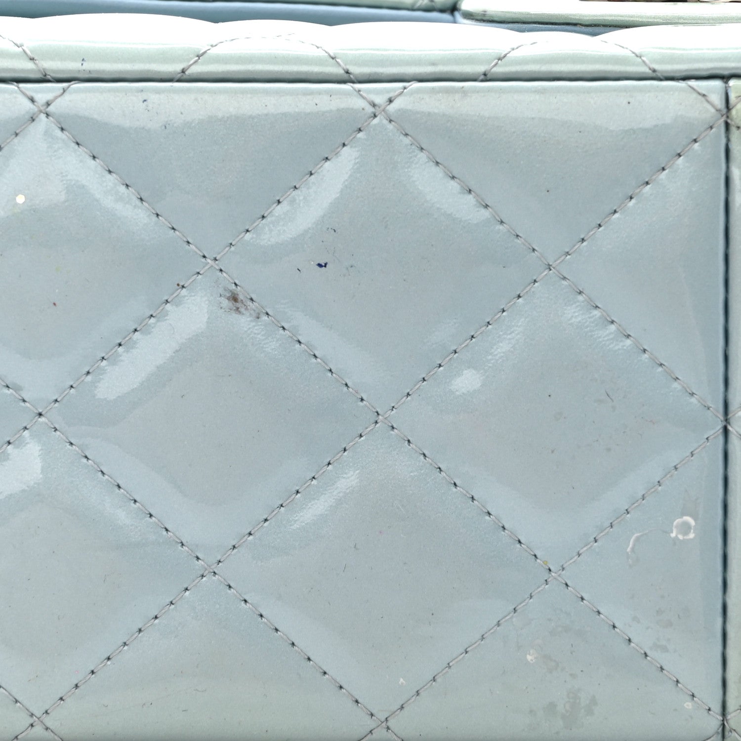 Chanel Patent Quilted Jumbo Double Flap Blue 12 of 17