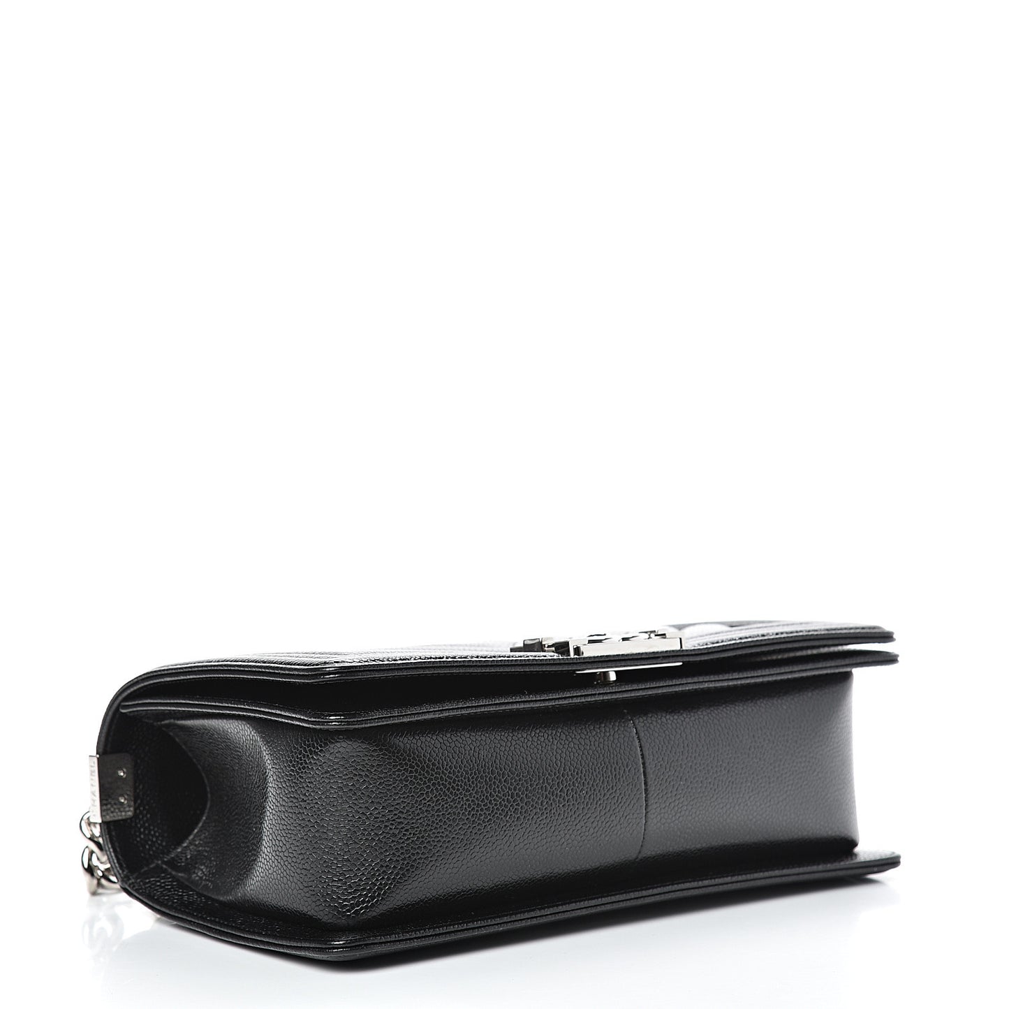 Caviar Chevron Quilted Medium Boy Flap Black