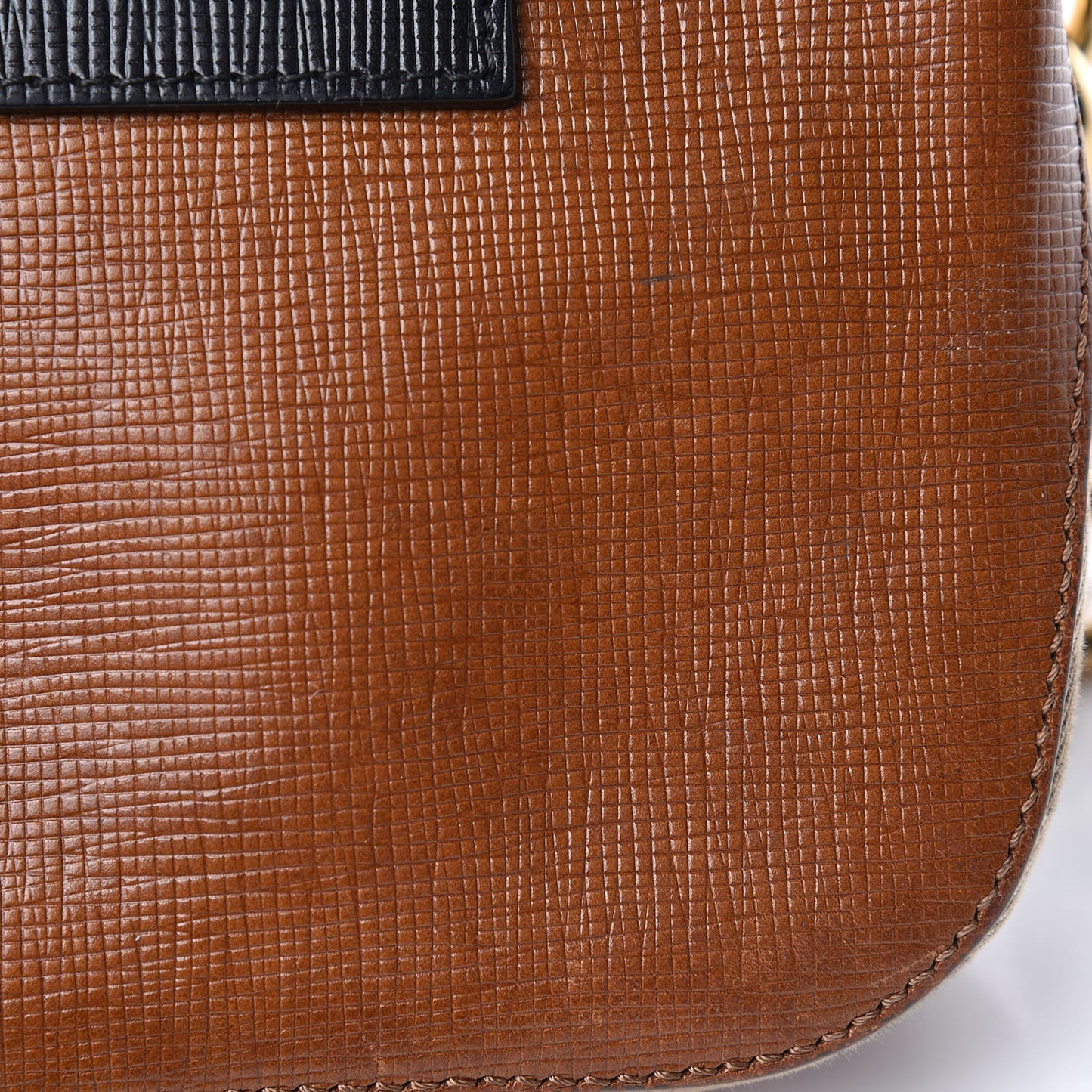 Derby Calfskin Small Square Buckle Belt Bag Tan Black
