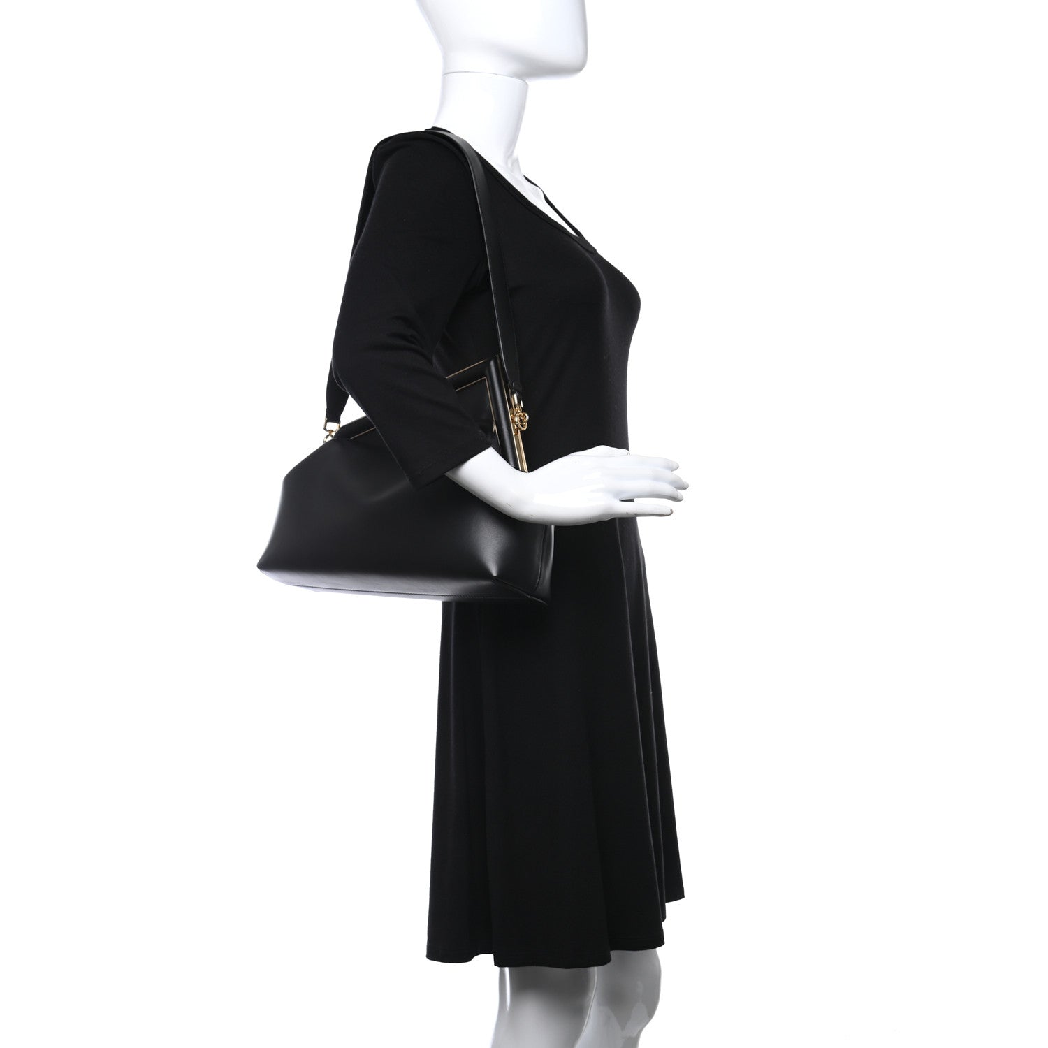 Fendi Shiny Nappa Medium Fendi First Black 2 of 9