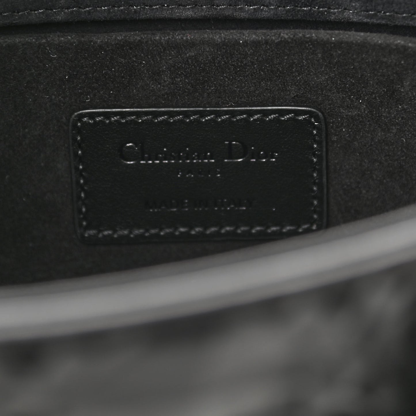 Calfskin Cannage Diamond Medium Lady D-Joy Black