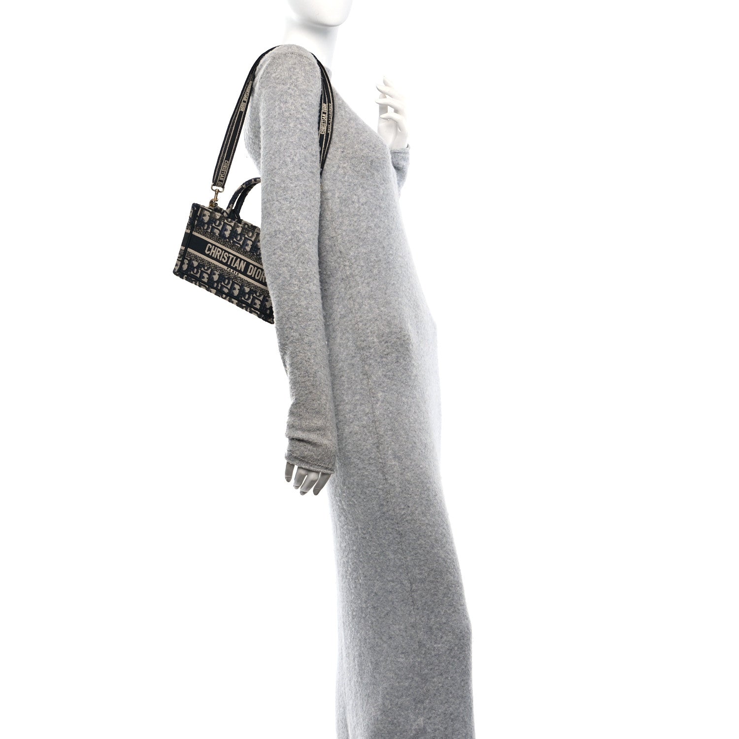 Christian Dior Oblique Mini Book Tote With Strap Blue Multicolor 2 of 10