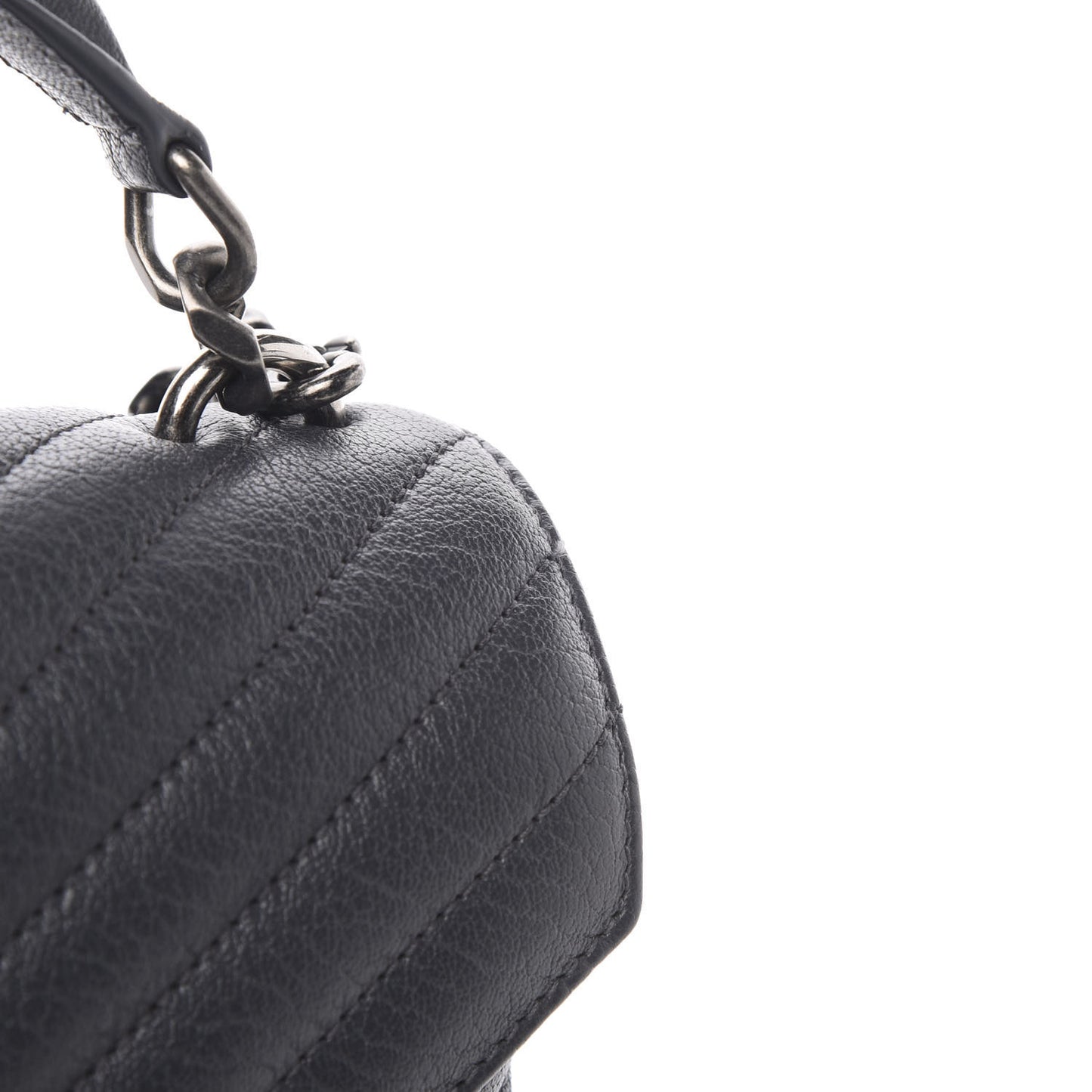 Sheepskin Matelasse Chevron Monogram Medium College Bag Asphalt