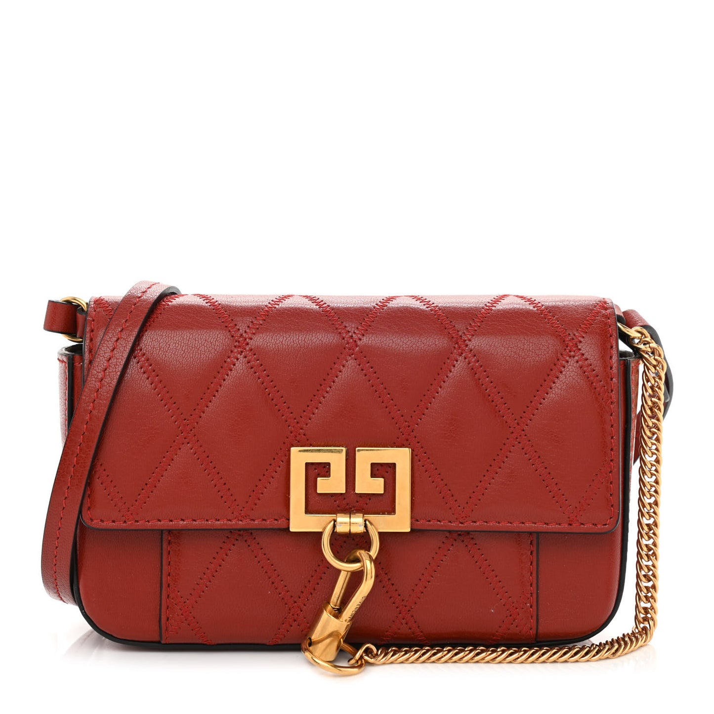 Goatskin Quilted GV3 Mini Pocket Convertible Bag Terracotta