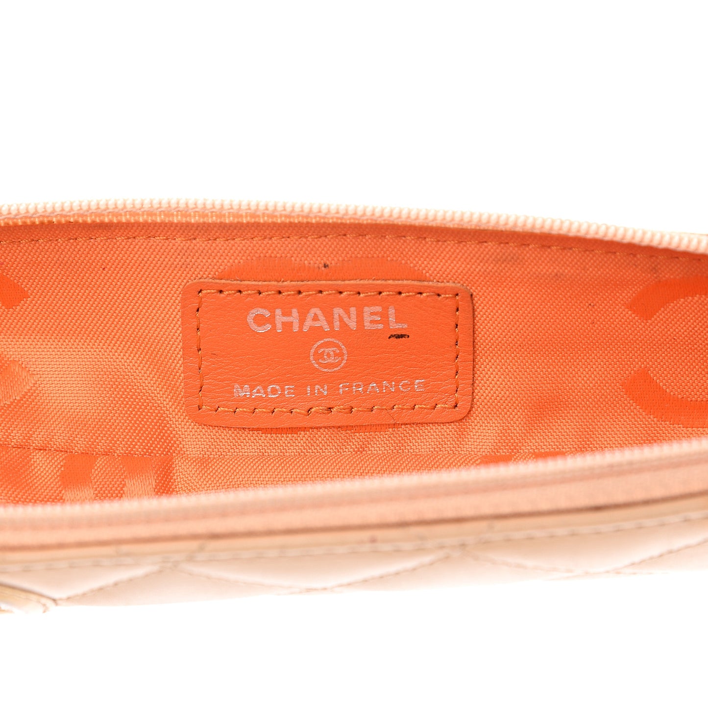 Calfskin Cambon Pencil Case Beige