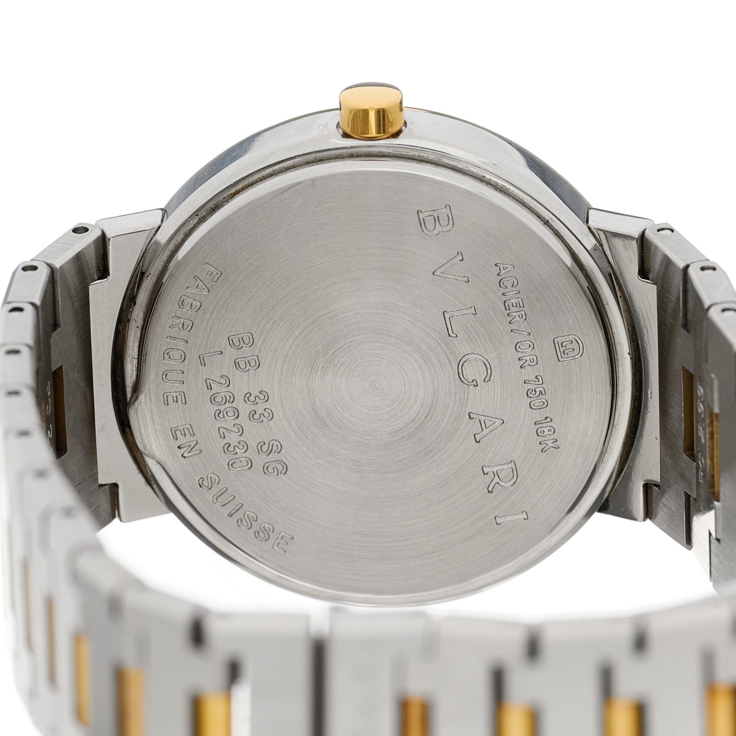 Stainless Steel 18K Yellow Gold 33mm Quartz Watch Black
