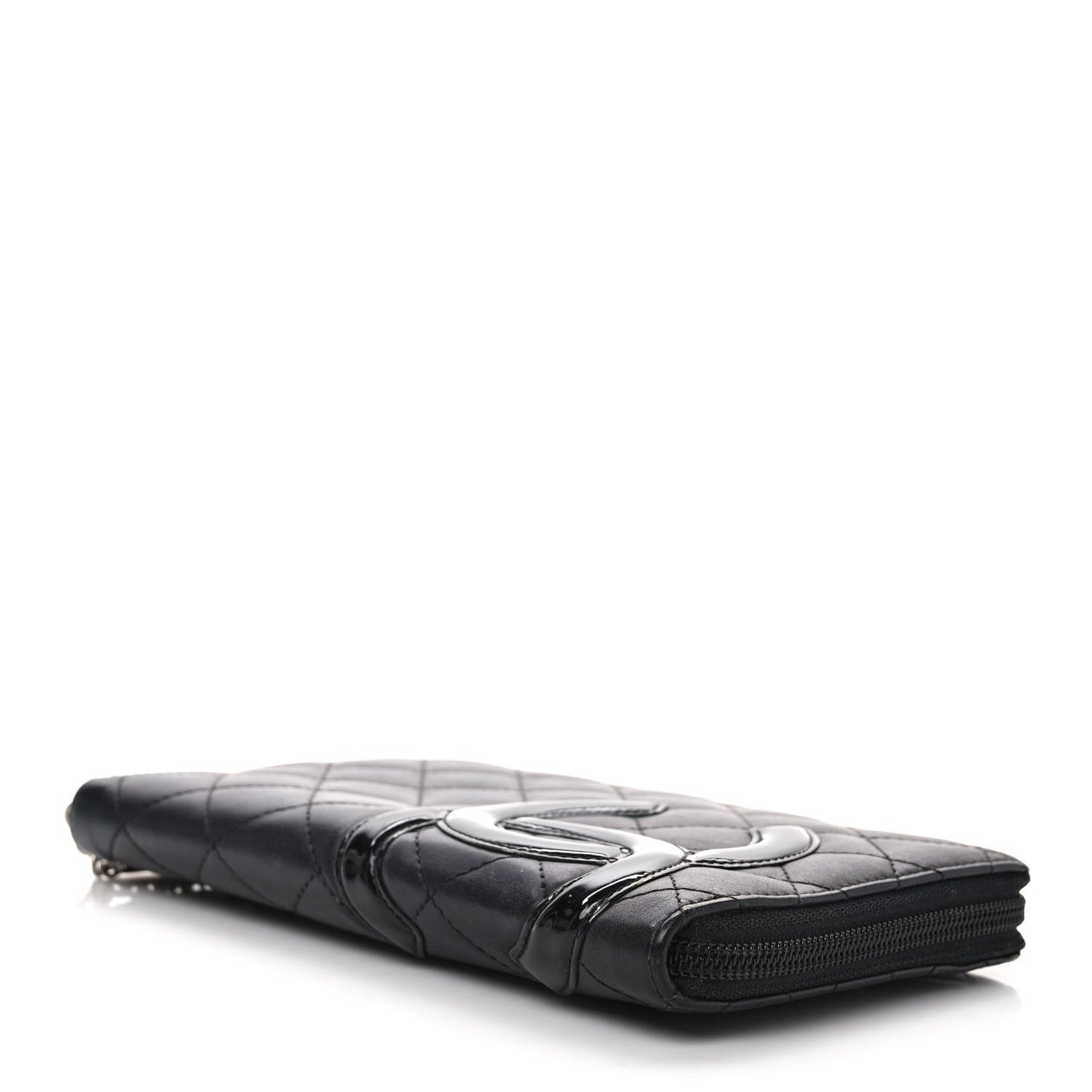 Calfskin Cambon Zip Around Organizer Wallet Black