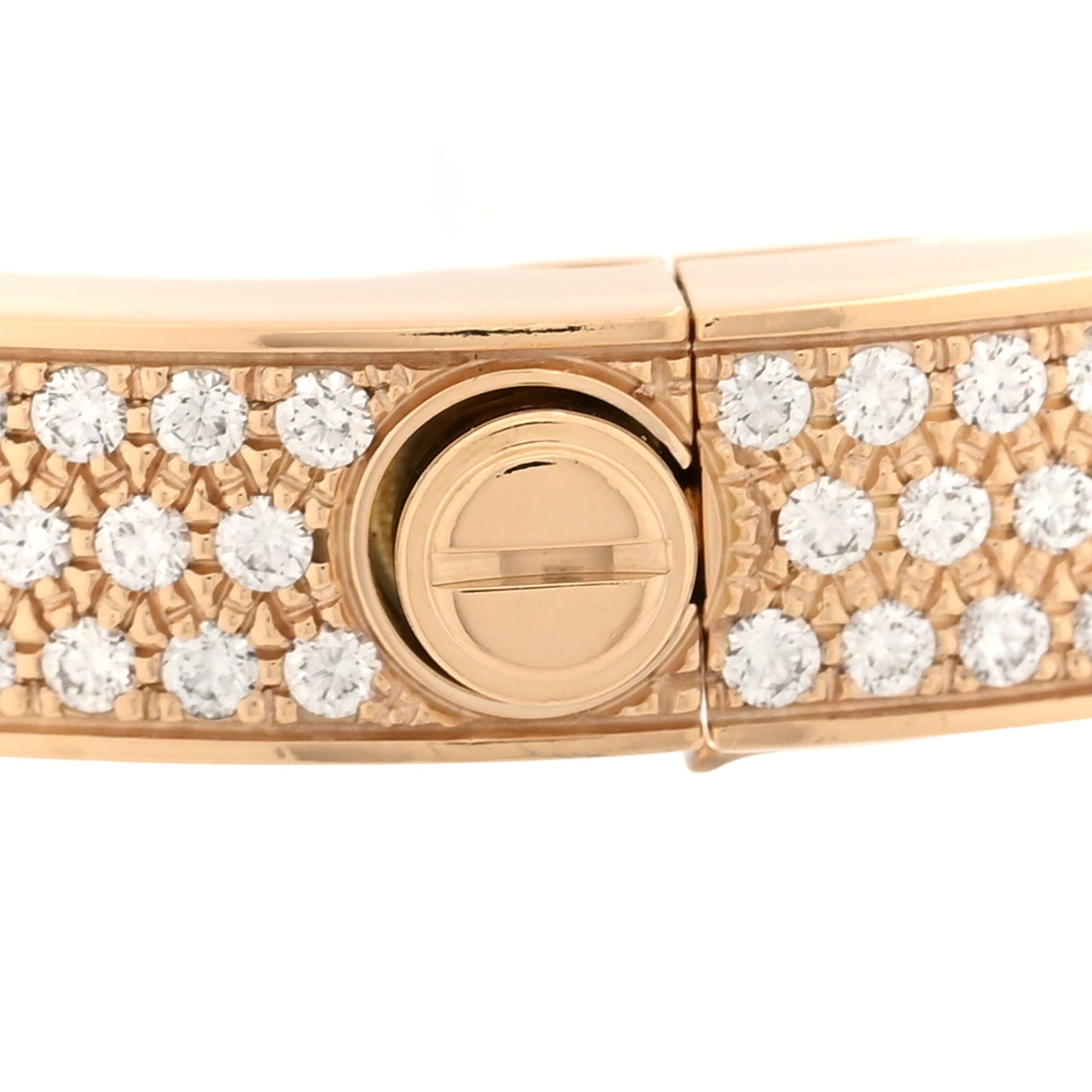 18K Yellow Gold Diamond LOVE Paved Bracelet 17