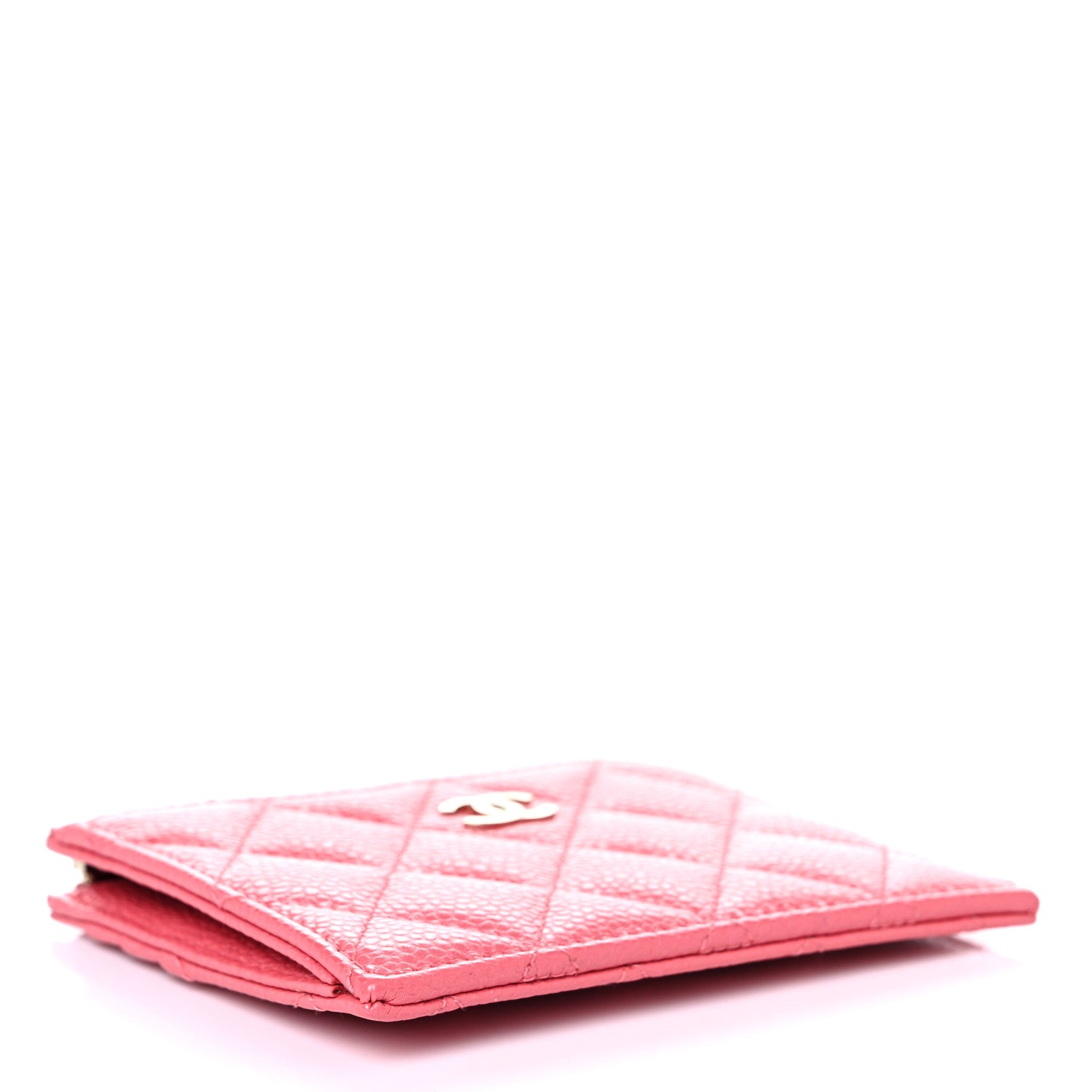 Chanel Caviar Quilted CC Zip Card Holder Pink 4 of 8