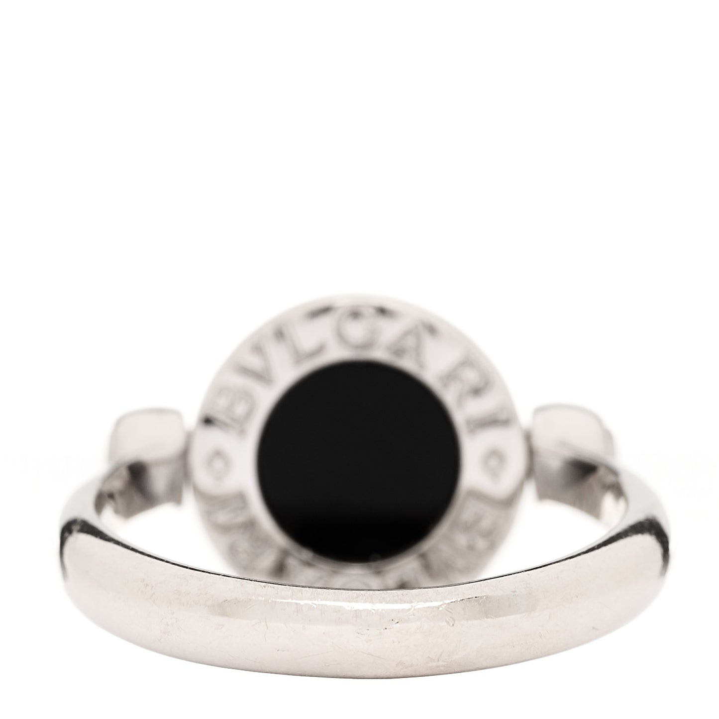 18K White Gold Diamond Black Onyx Bvlgari Bvlgari Flip Ring 52 6