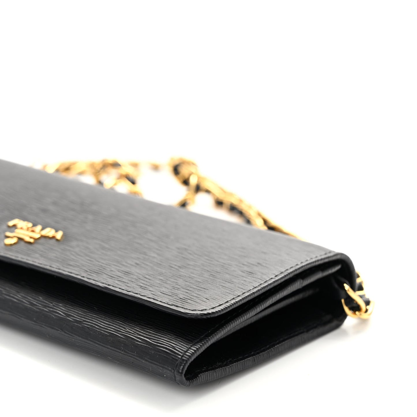 Vitello Move Metal Oro Chain Wallet Black