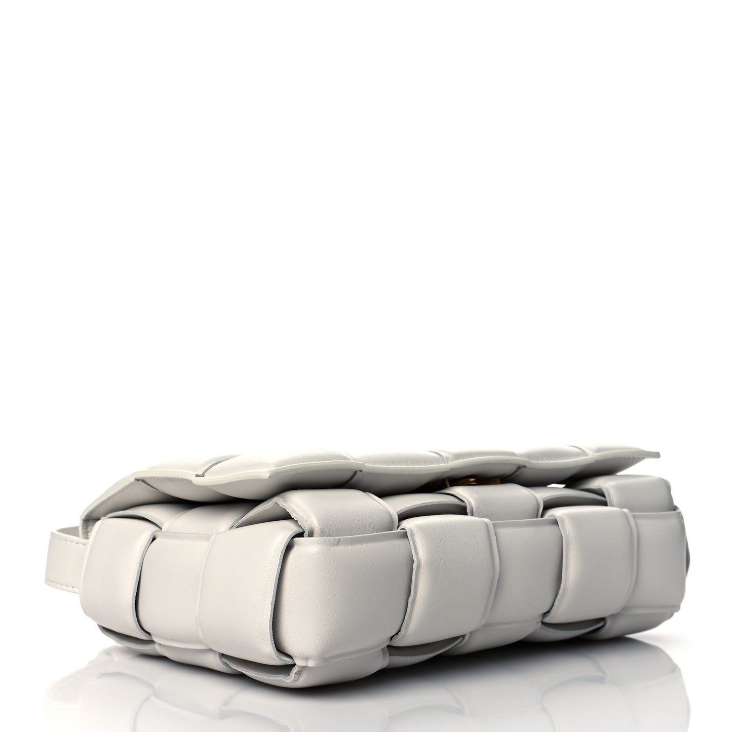 Nappa Maxi Intreccio Padded Cassette Crossbody Bag Chalk