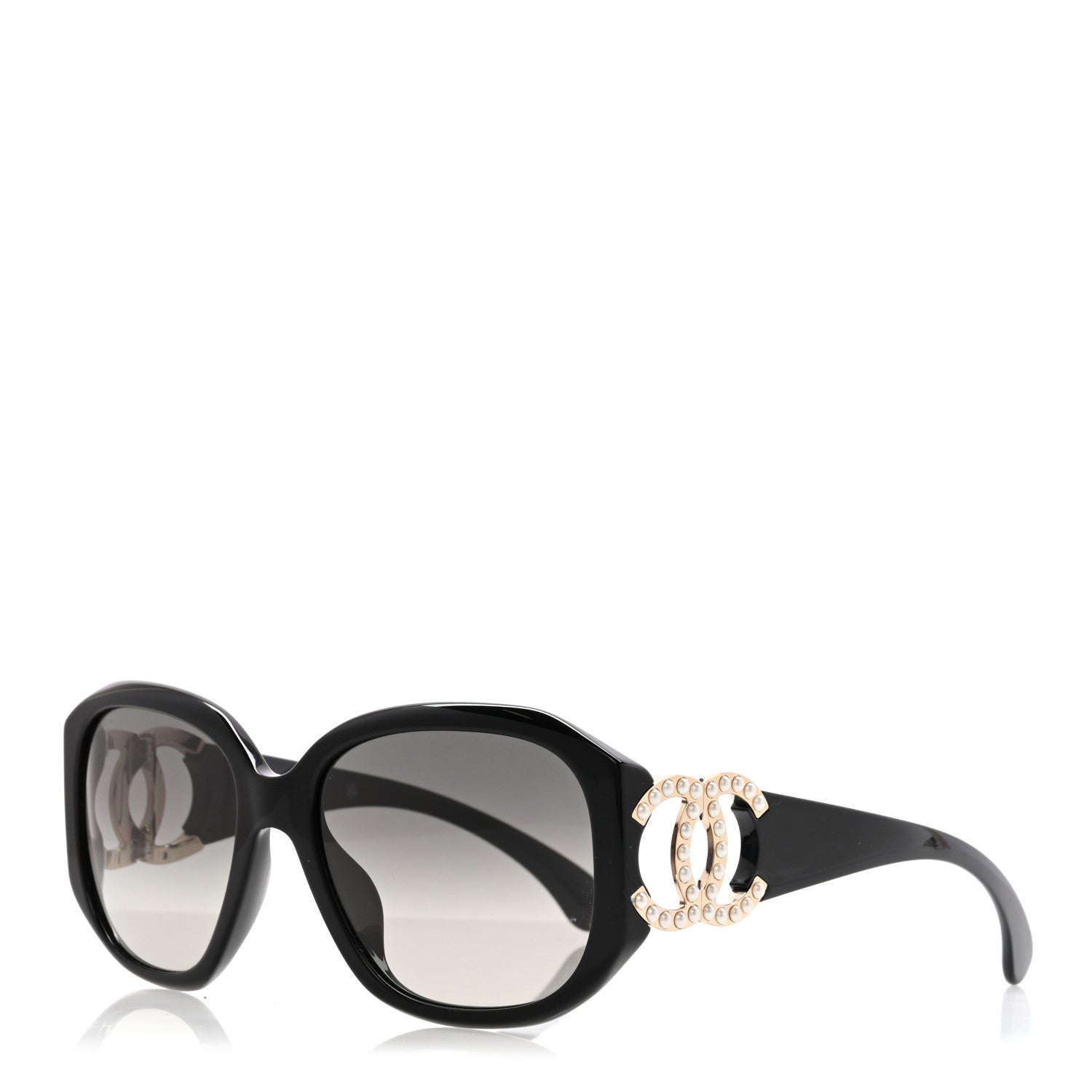 Chanel Acetate Pearl CC Square Sunglasses 71501-A Black 1815459