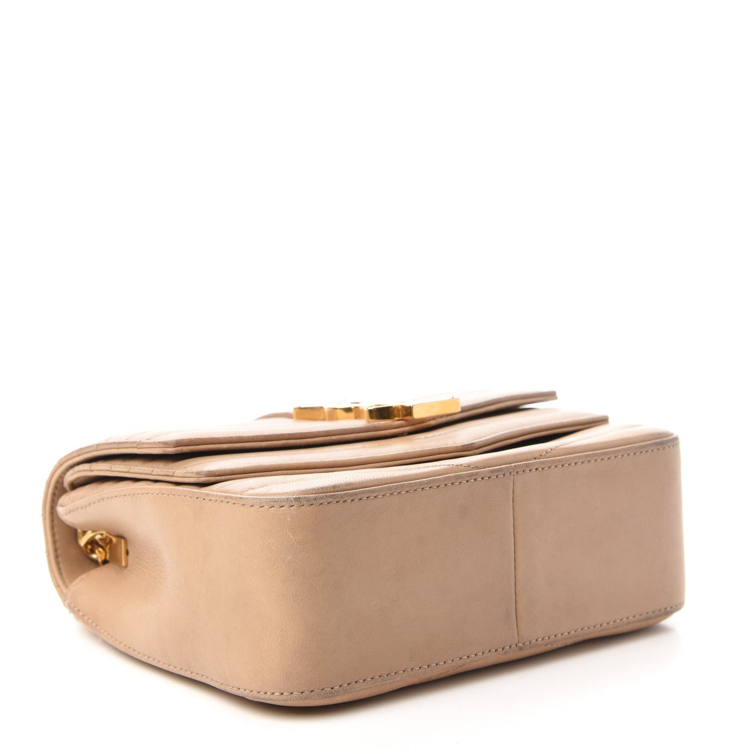 Saint Laurent Lambskin Matelasse Chevron Monogram Small Sulpice Bag Sable Beige 4 of 9