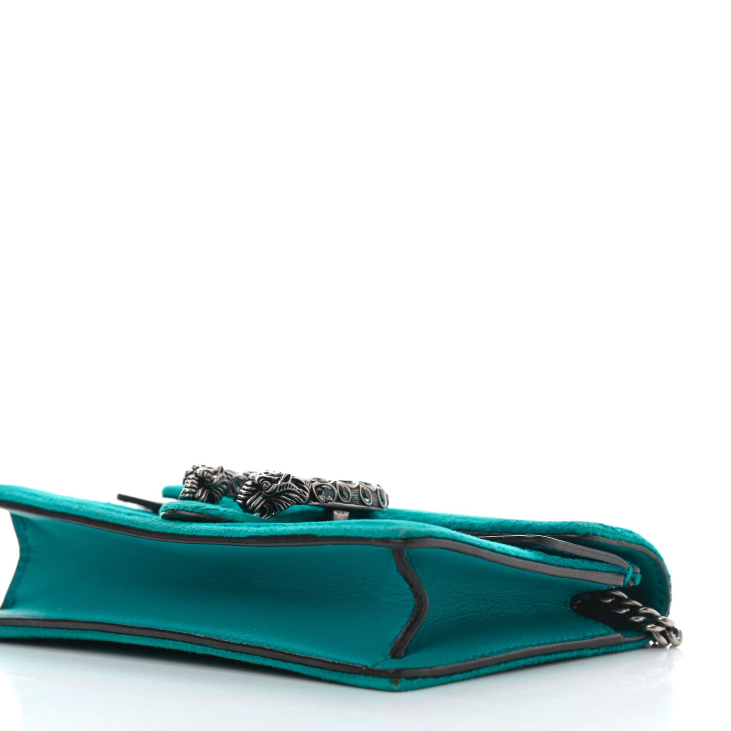 Velvet Super Mini Dionysus Shoulder Bag Pavone Cyan