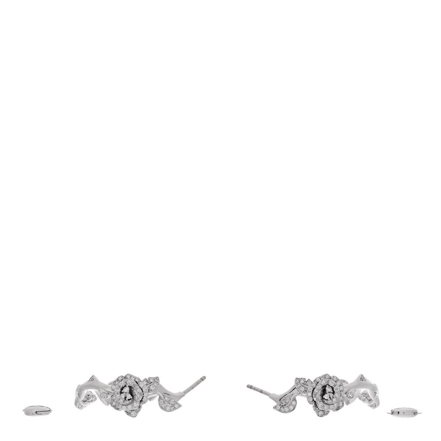 18K White Gold Diamond Rose Bagatelle Hoop Earrings