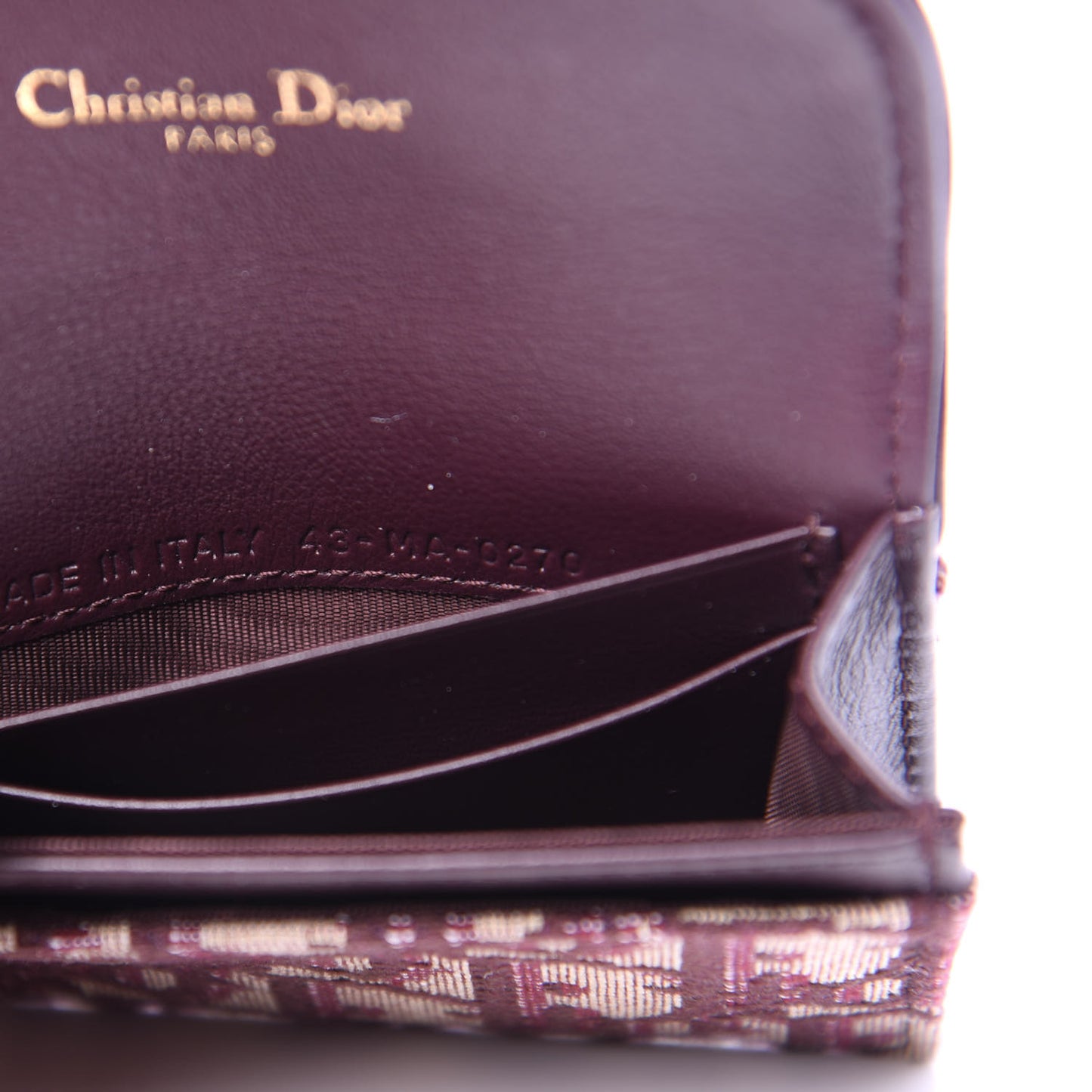 Oblique Saddle Card Holder Bordeaux