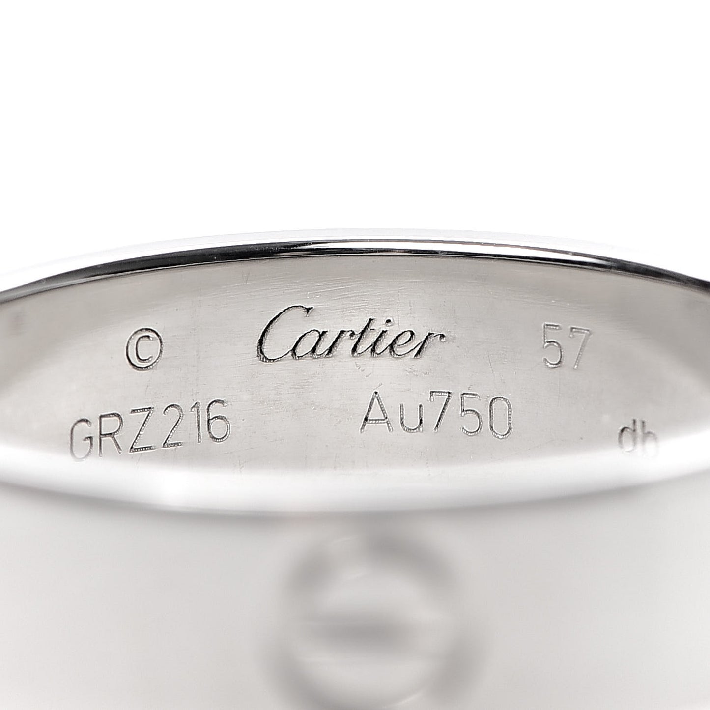 18K White Gold 5.5mm LOVE Ring 57 8