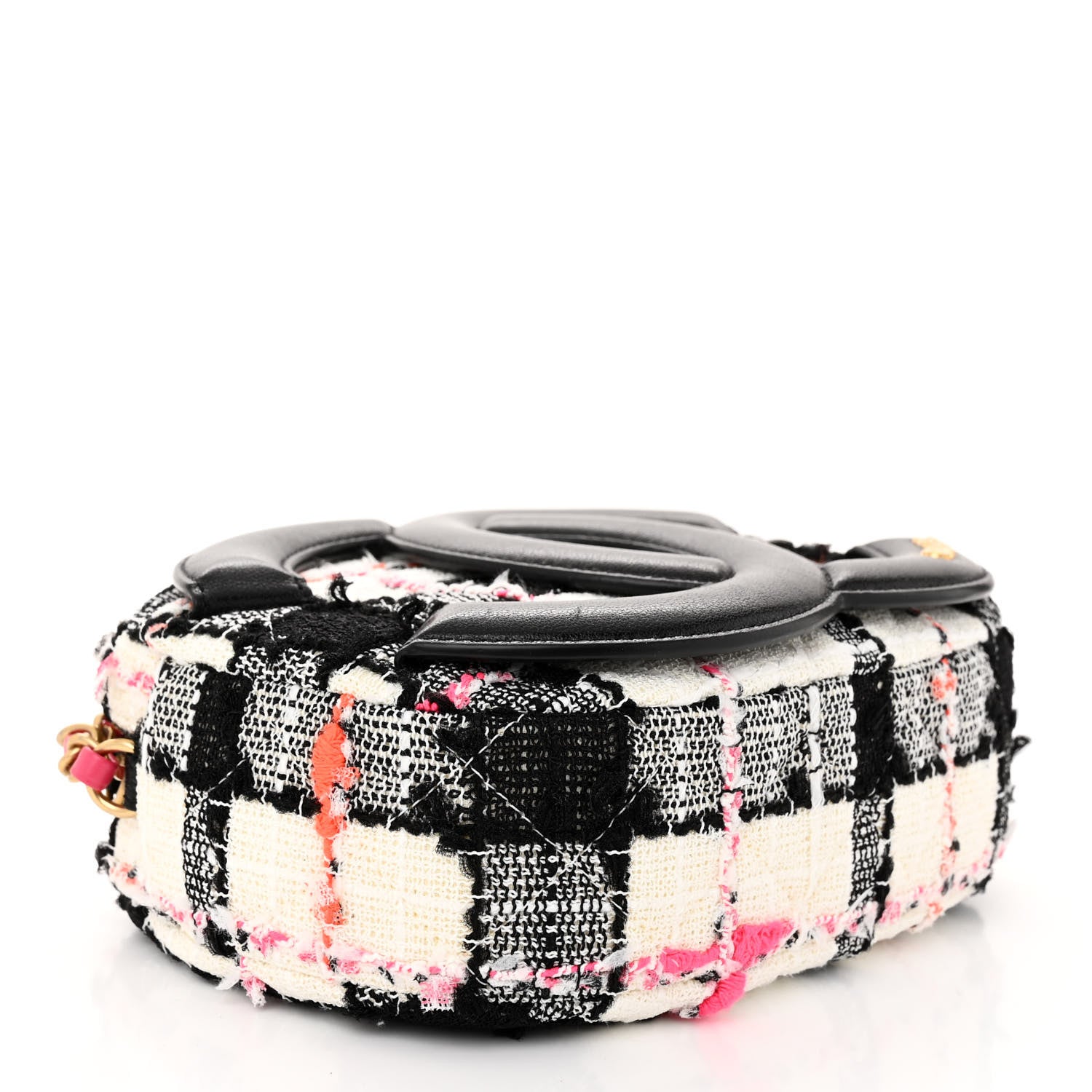 Chanel Tweed Lambskin Quilted Coco Midnight Camera Case White Black Multicolor 4 of 10