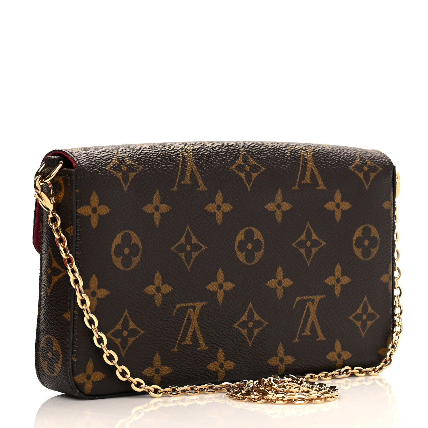 Monogram Pochette Felicie Chain Wallet Fuchsia