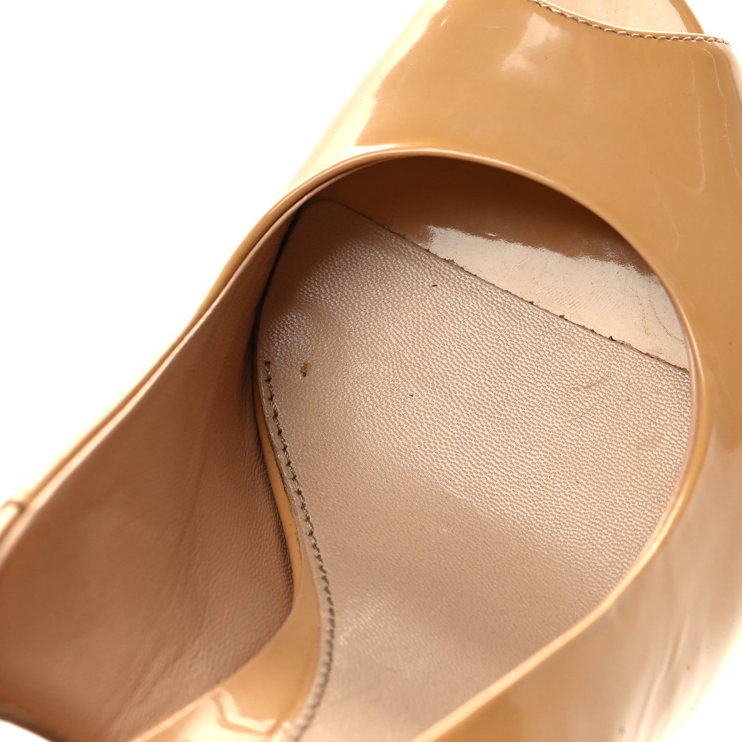 Patent Raffia Peep Toe Sling Back Sandals 38 Beige