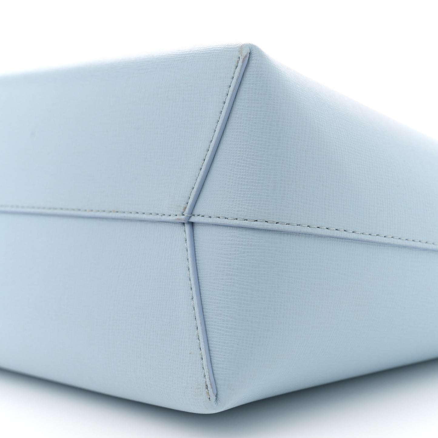 Saffiano Small Zip Tote Light Blue