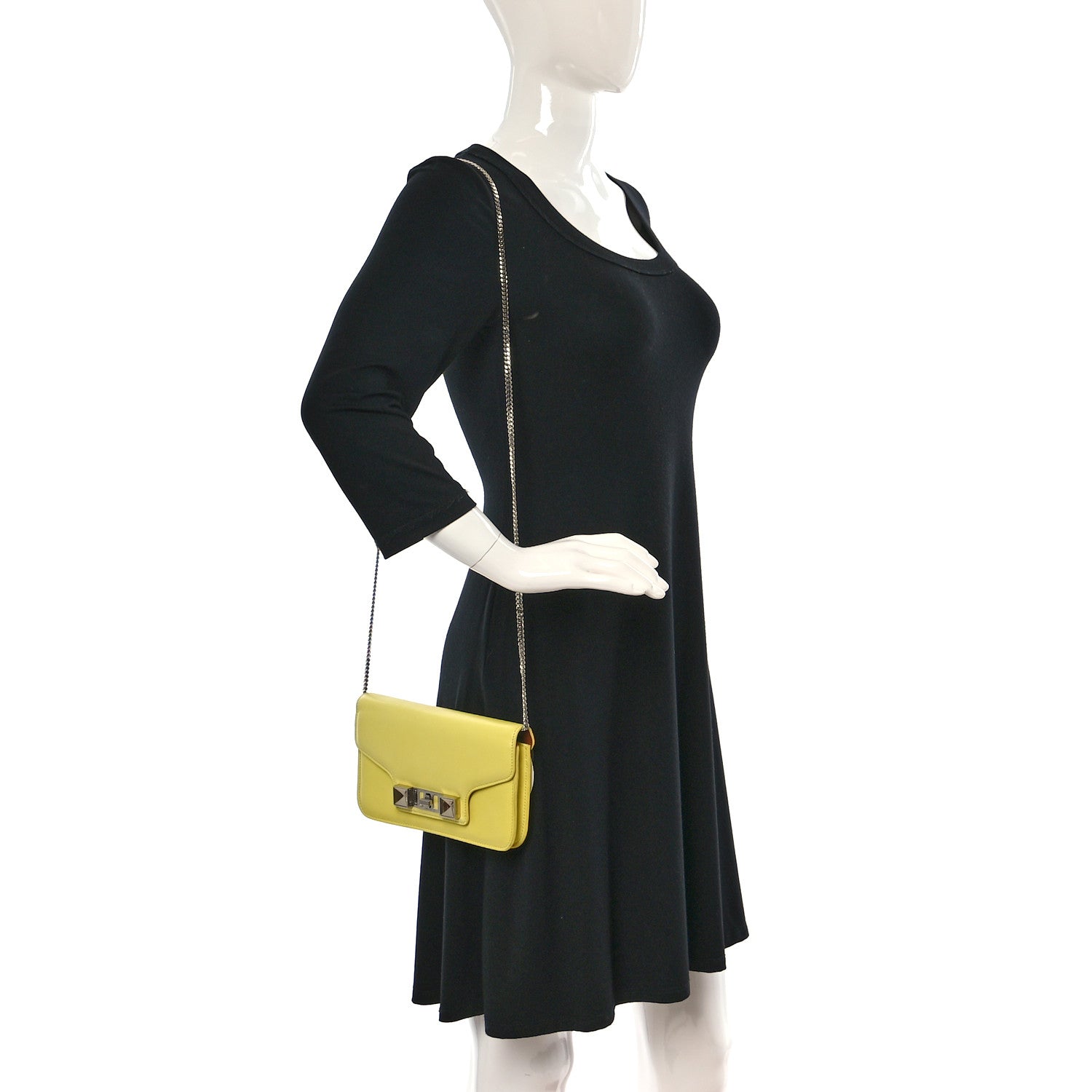 Proenza Schouler Smooth Calfskin PS11 Chain Wallet Yellow 2 of 12