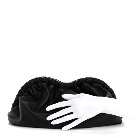 Lambskin Cloud Clutch Black Flamma