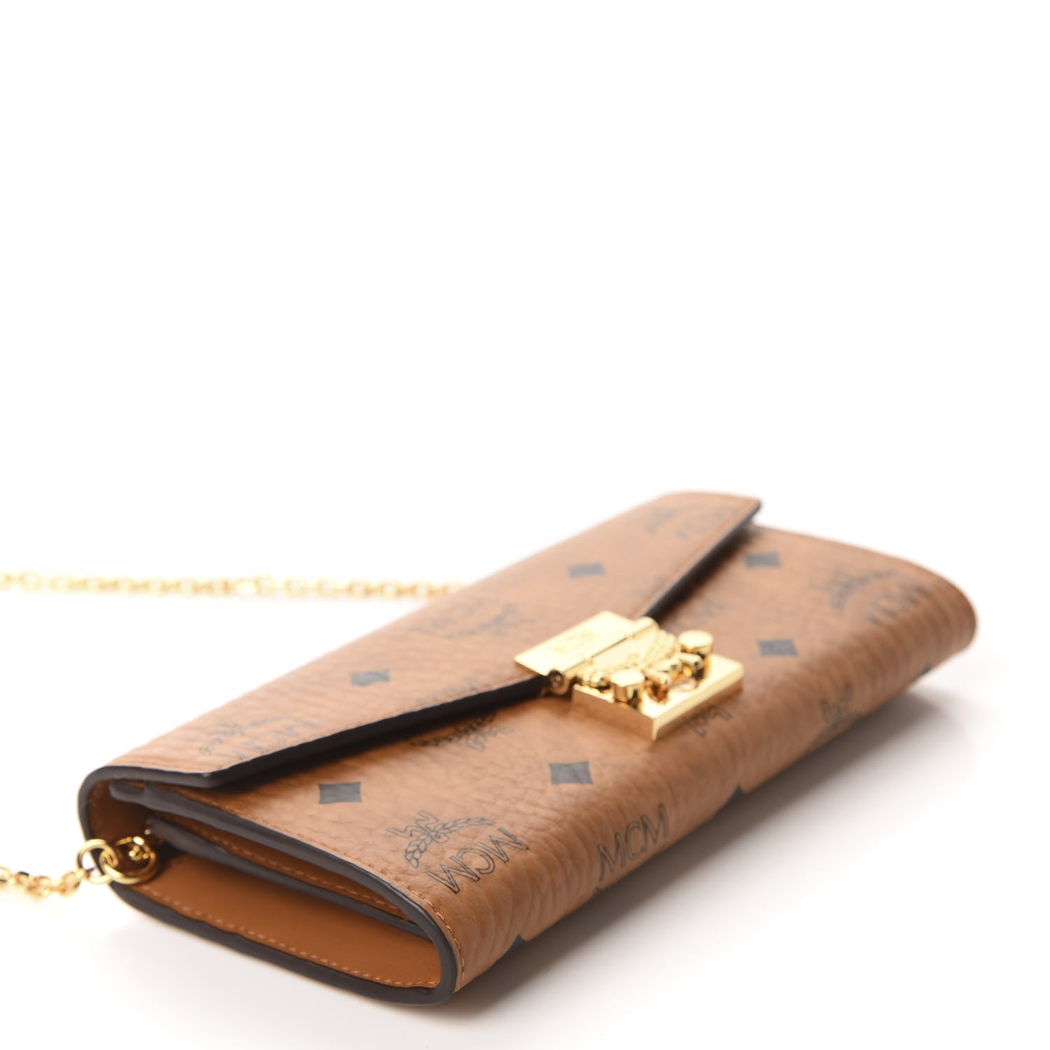 MCM Visetos Large Patricia Wallet On Chain Cognac 4 of 9