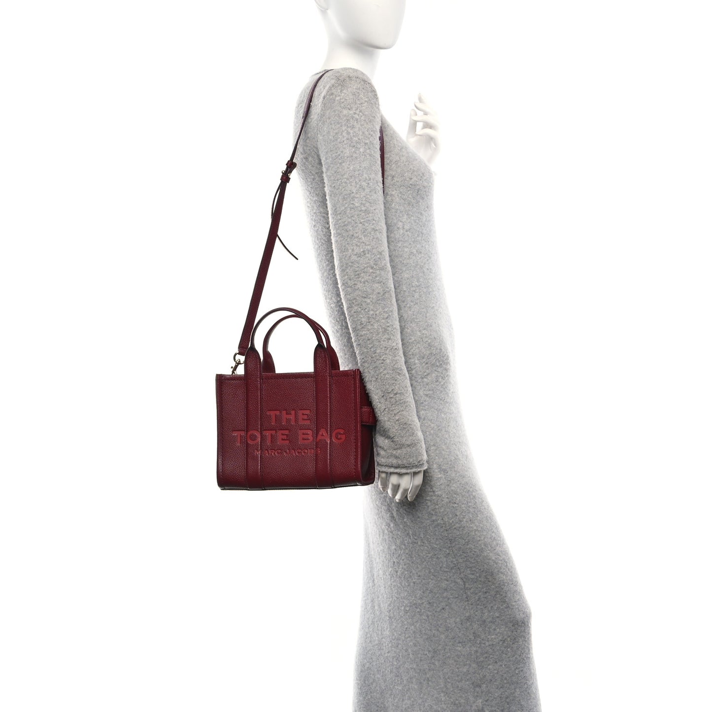Grained Calfskin Small The Tote Bag Cherry