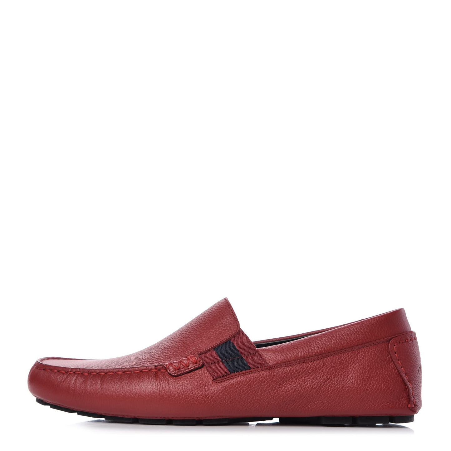 Calfskin Web Mens Driver Loafers 9 Red