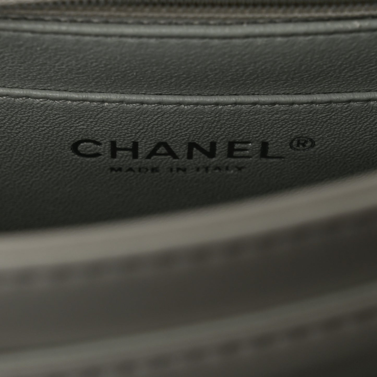 Lambskin Quilted Large Geometric Flap Light Grey