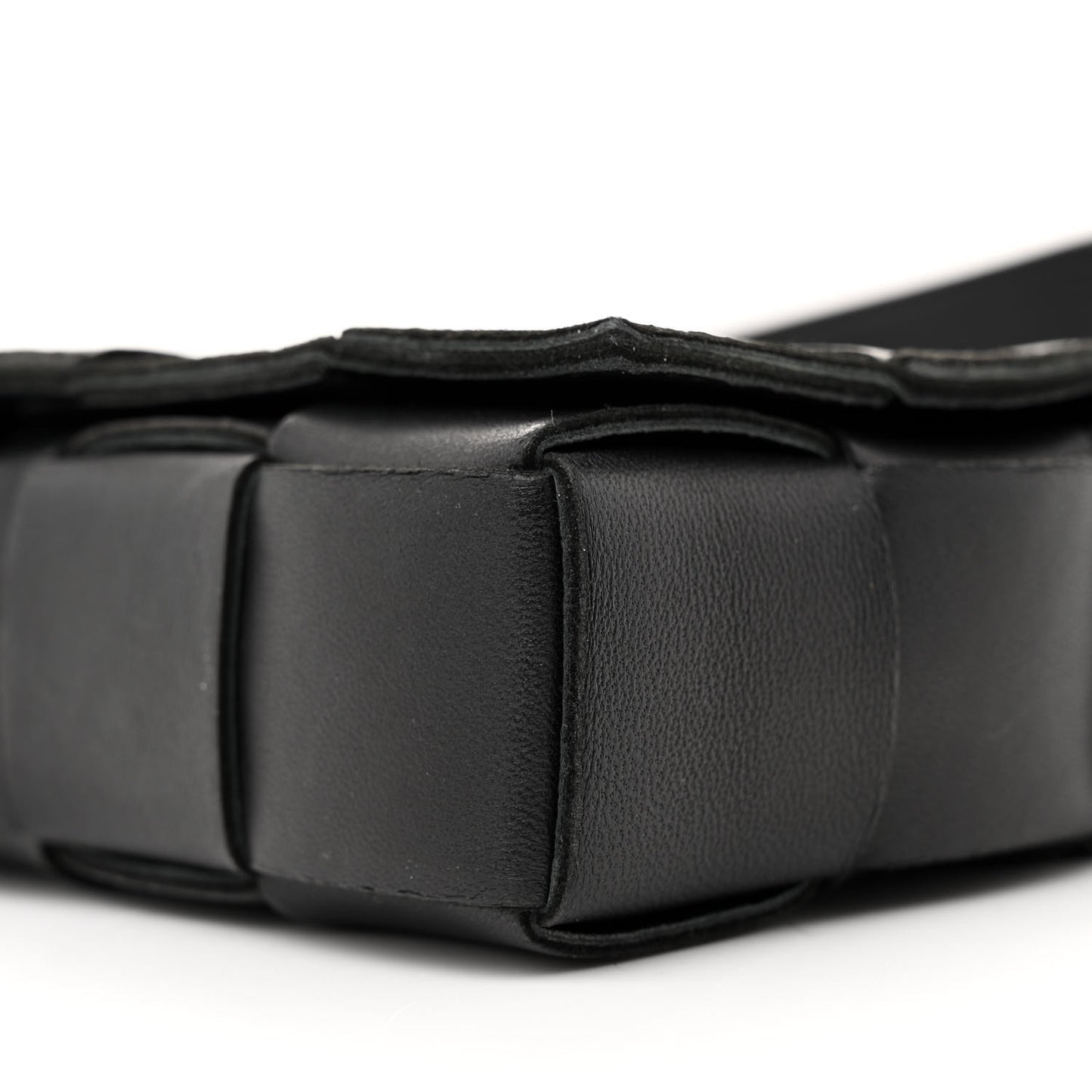 Lambskin Maxi Intrecciato Cassette Crossbody Bag Black