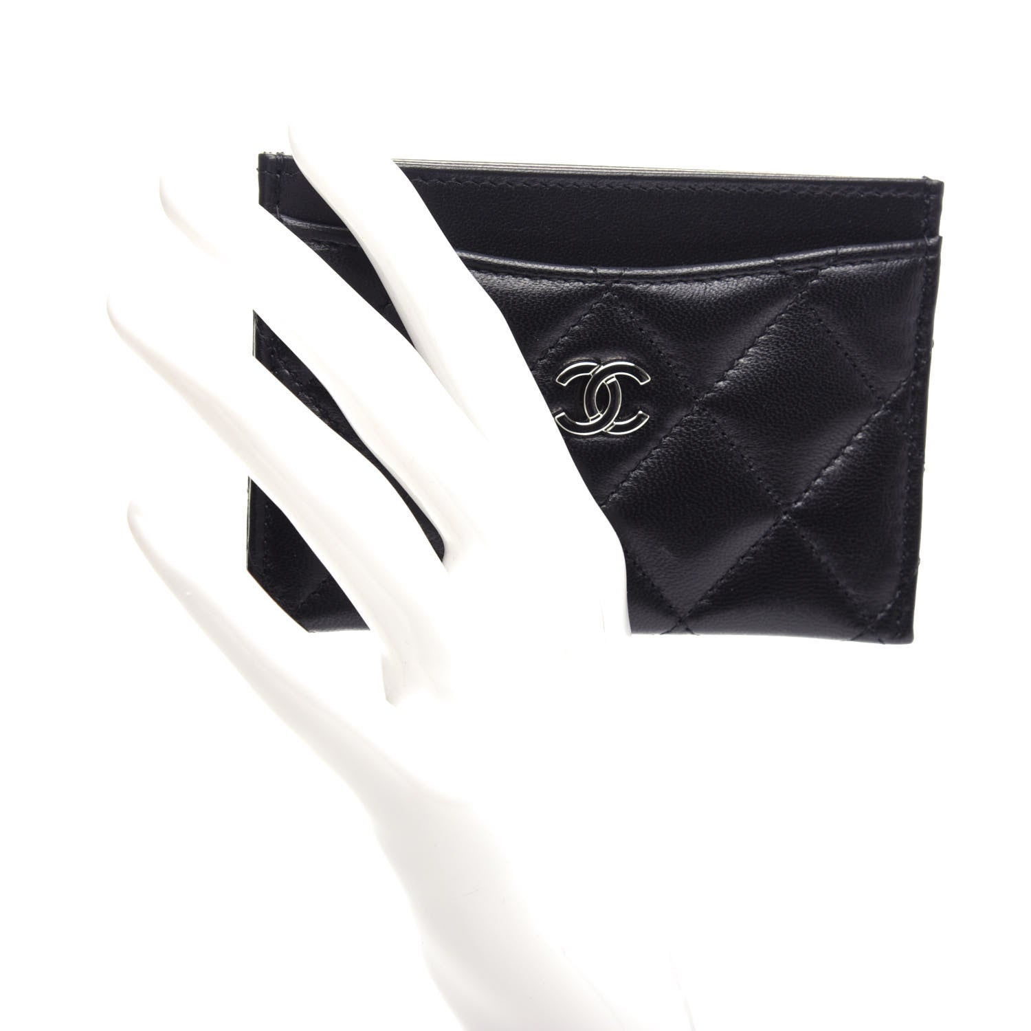 Chanel Lambskin Quilted Card Holder Black 2 of 9
